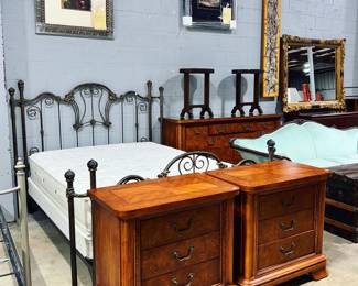 Metal Queen Bed Dresser and Nightstands Orlando Estate Auction