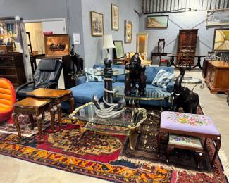 Sectional Sofa, Leather wrapped Animals, Coffee & End Tables Orlando Estate Auction