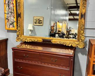 Chest of Drawers and Gold Framed Mirror Orlando Estate Auction
