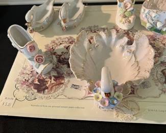 Lefton swans and accessories 