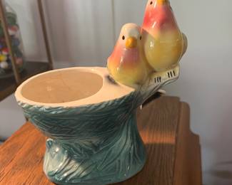 Love birds pottery vase