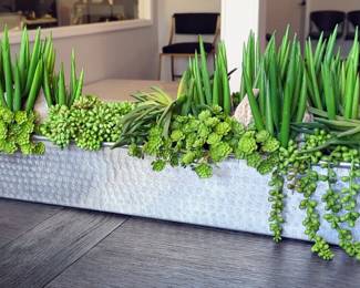 Faux Succulent Arrangement in Metal Planter