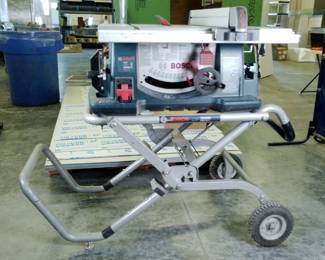 Bosch 10-Inch Worksite Table Saw, Model 4100-09, On Gravity-Rise Wheeled Stand, Model TS3000