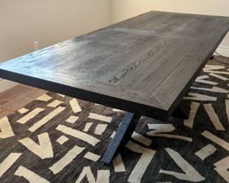Modern Wood Dining Table with Geometric Base