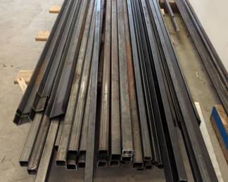 Square Steel Tubing, 1.5" and 2" Diameter, Approx 30 Pieces - 144" Long