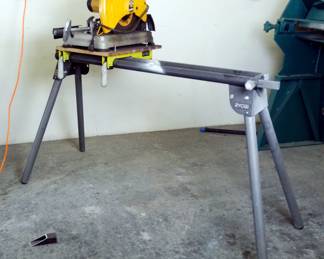 DeWalt Chop Saw, Model D28715, with Ryobi Miter Saw Stand, Model A18MS01G