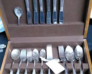 71 pieces Imperial silver plate flatware with case.