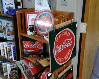 Coca-Cola collector items.