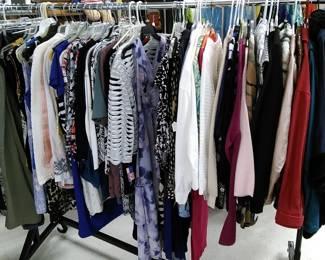 Some of the many women's clothing, new and gently used