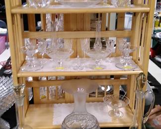 Large assortment of Waterford and other signed crystal items.