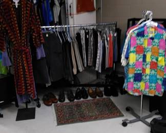 Men's shirts (long & short sleeve, Ts, sports and golf), shorts, bath robes, jackets, etc.