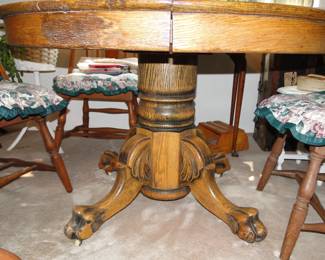 Claw foot round dining table