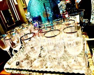 Silver rim Mikasa glasses
