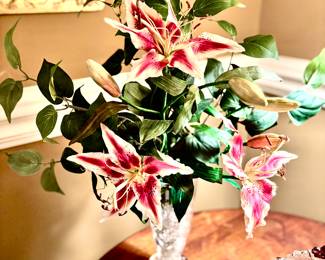 Tiger Lillies in crystal vase