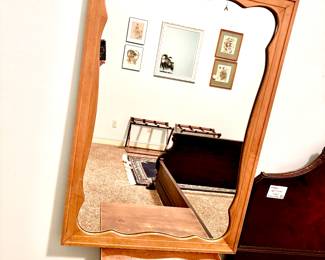 Large vintage wood mirror