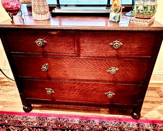Antique chest with distinctive hardware
