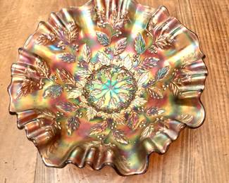 Carnival glass bowl