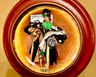 Deco framed Rockwell plates