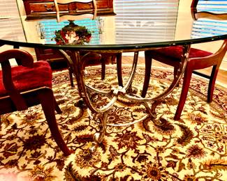 Fabulous metal base glass top table