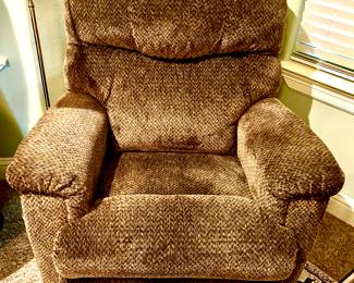 Brown chenille recliner
