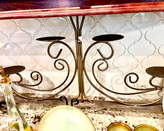 Large metal candle holder