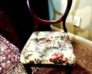 Antique mahogany balloon back chair