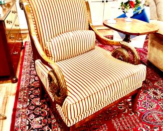 Handsome swirl arm side chair