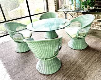 Delightful wicker patio set