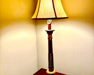 Pair tall candle stick lamps