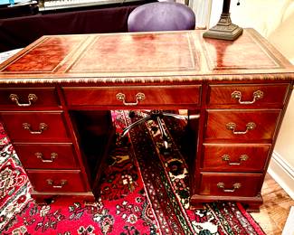 Small leather top desk