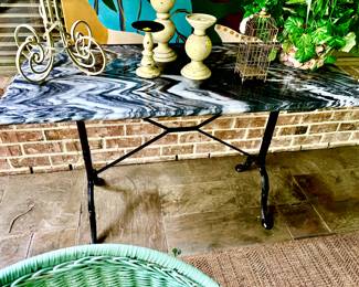 Marble top/metal base table