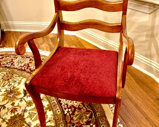 Pair antique arm chairs/glass top table