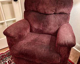 La- Z -Boy burgundy fabric recliner