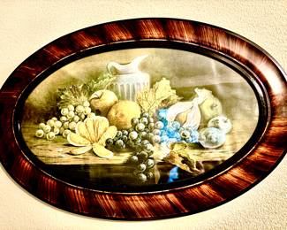 Antique tiger wood framed still life