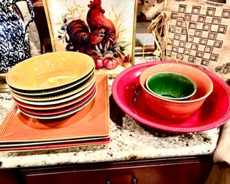Pier one multi colored dishes