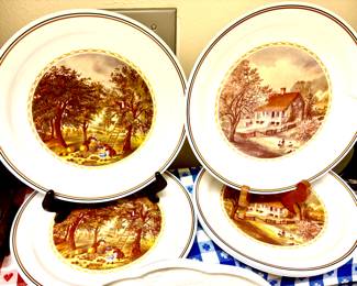 Country scenes melmac dinner plates