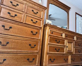 Queen suite! (Bed, dresser, mirror, chest, night stand, mattress and box spring!)