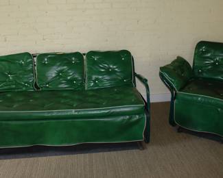 Vintage rocking sofa & chairs, circa 1940