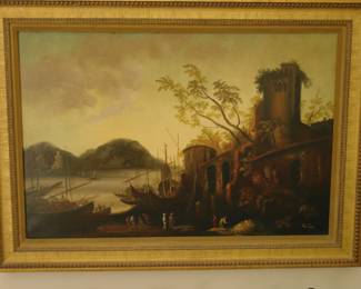 Framed oil painting