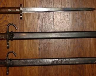 WWII Bayonets - two Japanese and one for a Yugoslavia rifle
