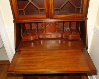 Detail of Chippendale secretary