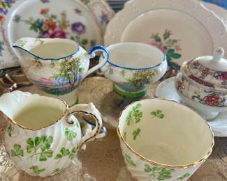 Belleek cream & sugar