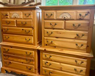 pair of matching Broyhill tall chest of drawers