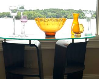 Glass top console table