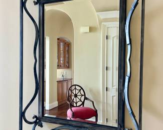 52” by 39” wrought iron frame mirror
