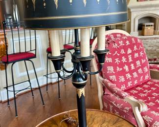 tole lamp & Baker end table