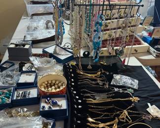 LOTS OF COSTUME & STERLING JEWELRY 