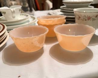 Fire King peach pearl cups