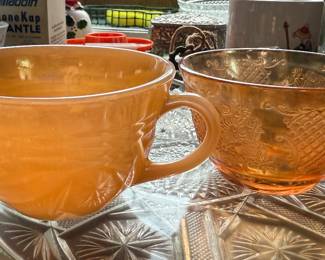 Fire King Peach Luster Teacups