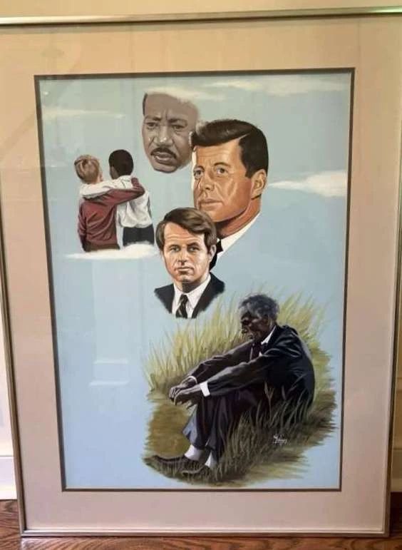 001 Tom Mckinney Original Artwork featuring John Kennedy, Robert Kennedy, and Martin Luther King